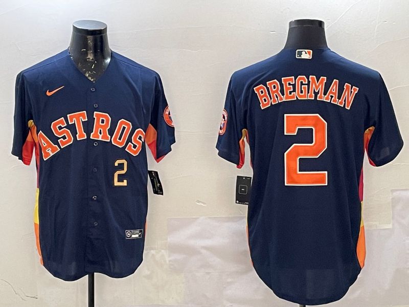 Men Houston Astros #2 Bregman Blue Game 2025 Nike MLB Jersey style 4